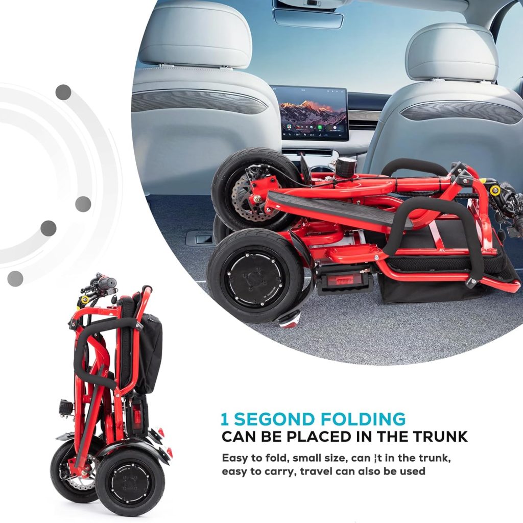 Alton Folding Mobility Scooter, Cougar Blue Lightweight Portable Scooter for Adults - 3 Wheel Motorized Scooter, Travel Scooters for Adults, Load 280lbs, Only 49lbs, 15mi Range Electric Scooter Adults Alton Folding Mobility Scooter, Cougar Blue Lightweight Portable Scooter for Adults - 3 Wheel Motorized Scooter, Travel Scooters for Adults, Load 280lbs, Only 49lbs, 15mi Range Electric Scooter Adults