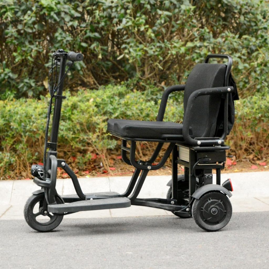 New Upgrade Folding Mobility Scooter - 20Miles Long Range 3 Wheel Electric Scooter Powered Portable Ultra Lightweight Compact Collapsible Design Travel with Detachable 8Ah Battery, Max Load of 300lbs