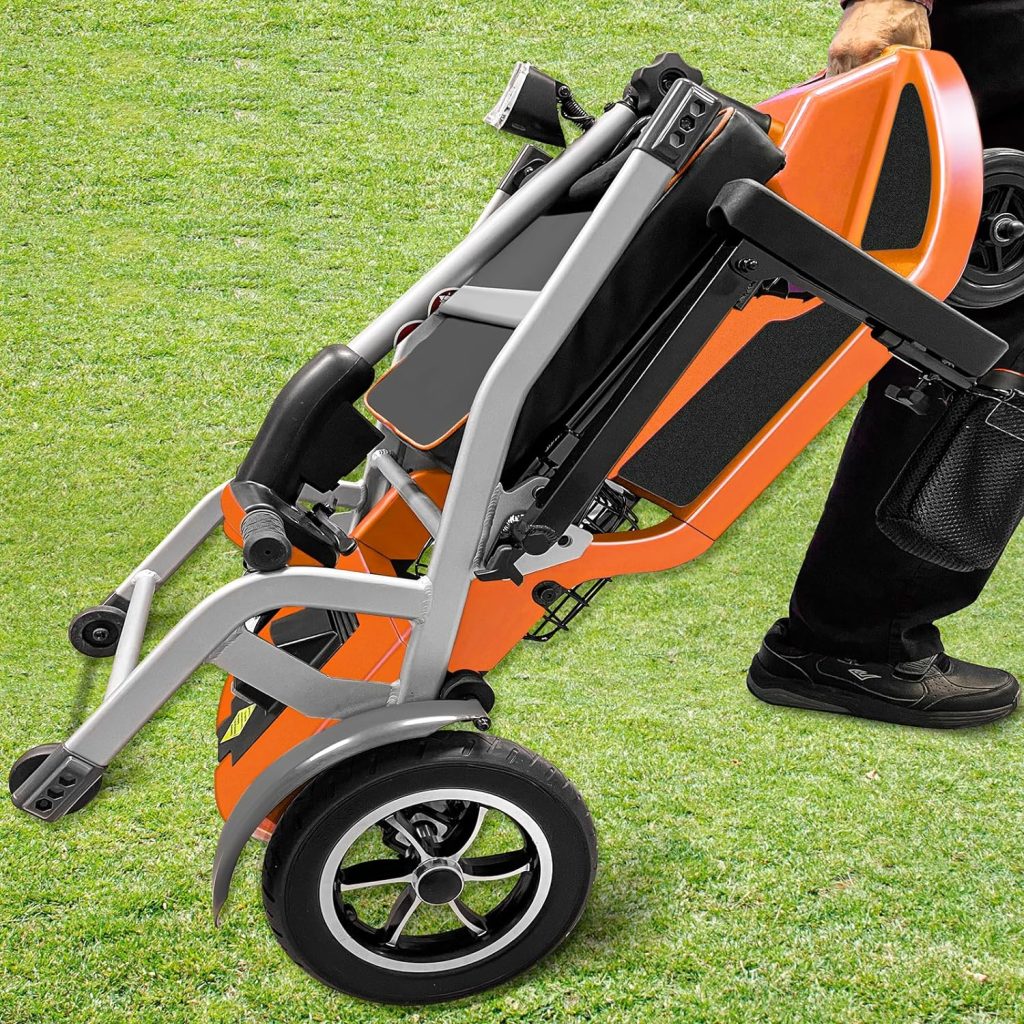 R3b - Blue Ultra Lightweight (37.5 lb) Folding Powered Mobility Scooter for Senior/Adult- Easy for Travel - Airlines Approved with Warranty…