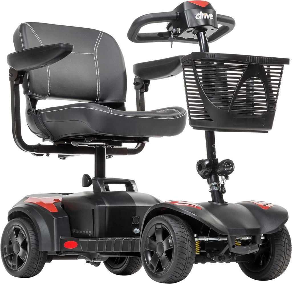 Drive Medical Phoenix LT 4 Wheel Mobility Scooter 350lb Weight Cap New Model, Red/Blue/Grey Drive Medical Phoenix LT 4 Wheel Mobility Scooter 350lb Weight Cap New Model, Red/Blue/Grey