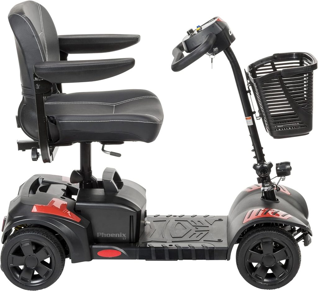 Drive Medical Phoenix LT 4 Wheel Mobility Scooter 350lb Weight Cap New Model, Red/Blue/Grey Drive Medical Phoenix LT 4 Wheel Mobility Scooter 350lb Weight Cap New Model, Red/Blue/Grey