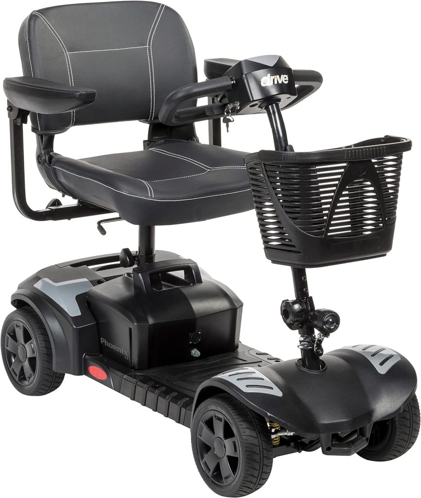 Drive Medical Phoenix LT 4 Wheel Mobility Scooter 350lb Weight Cap New Model, Red/Blue/Grey Drive Medical Phoenix LT 4 Wheel Mobility Scooter 350lb Weight Cap New Model, Red/Blue/Grey