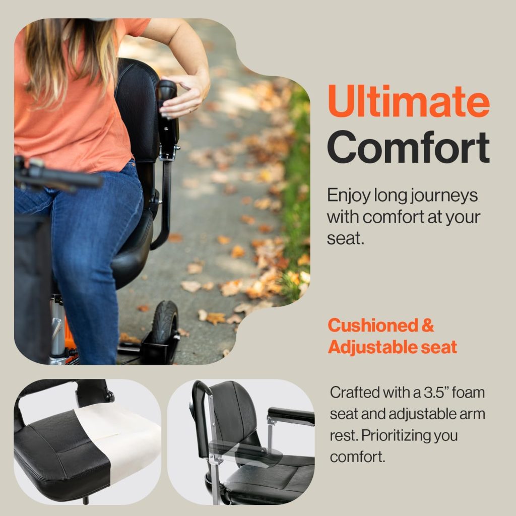 SuperHandy Passport Plus Mobility Scooter - Foldable 3 Wheel, Aluminum Frame, Airline Friendly, 11 Mile Range, 2 Removable 48V Lithium Batteries  Charger, Supports 330 Lbs SuperHandy Passport Plus Mobility Scooter - Foldable 3 Wheel, Aluminum Frame, Airline Friendly, 11 Mile Range, 2 Removable 48V Lithium Batteries  Charger, Supports 330 Lbs